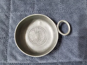 Vintage French Pewter Communion Wine Cup "Sit Nomen Domini Benedictum 1790" - Picture 1 of 6