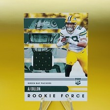 A.J. Aj Dillon ROOKIE PANINI ABSOLUTE PACKERS JERSEY PATCH ROOKIE CARD 