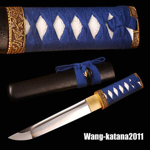 Cuchillo Tanto Agudo Defensa Autodefensa 40 CM Negro Japonés Samurai Hecho a Mano Espada Corta
