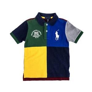 NWOT Ralph Lauren Polo Toddler Boy's Shirt Colorblock Rugby Polo Big Pony Size 4 - Picture 1 of 5