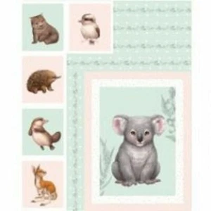 Australian Animals Little Aussie Friends DV3151 Cotton Quilting Fabric Panel - Picture 1 of 3