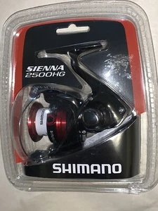 Shimano Sienna 2500HG Spinning Fishing Reel - Red / Black 2500HG Brand New - Picture 1 of 2