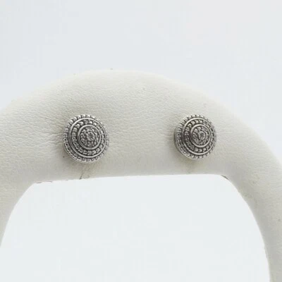 纯银正品钻石幻觉耳钉圆形三光环 — 第 1/4 张图片