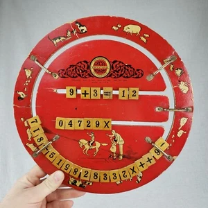 Antique Alphabet CRESS EDUCATIONAL BOARD 2-SIDED 1916 Child's Game Math Toy Sign - Picture 1 of 11