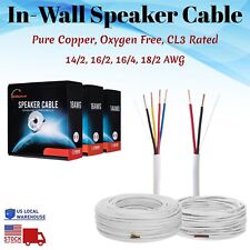 Pure Copper Speaker Cable 14 16 18 AWG In Wall Oxygen CL3 Bulk Audio Wire Lot