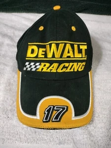 Vtg DeWalt Racing #17 Matt Kenseth NASCAR Adjustable Cap Hat Black Yellow - Picture 1 of 6
