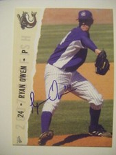 RYAN OWEN signed 2007 COLUMBUS CATFISH baseball card AUTO SAN DIMAS CA Autograph