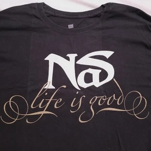 NAS Life Is Good Camiseta Rap Camiseta Doble Cara AKA XL Negro Álbum Promoción - Imagen 1 de 8