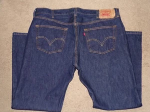 LEVI LEVIS 501 STRAIGHT MENS BUTTON FLY JEANS SIZE 42 X 30 RED TAB - Picture 1 of 5