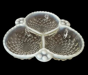 Plato de caramelo/disco dividido vintage Moonstone Hobnail - Imagen 1 de 5