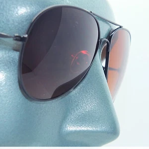 Aviator Metal Black Frame Brown Lens Sunglasses Sun Shades Pilot Captain - Picture 1 of 4
