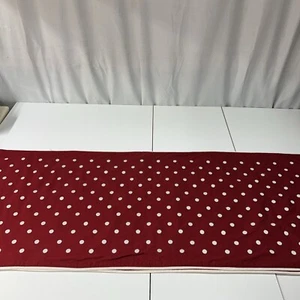 Pottery Barn Table Runner 17x104 Red White Embroidered Polka Dots Farmhouse - Picture 1 of 4
