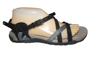 MERRELL AIR CUSHION CUTE COMFY BLACK & GRAY STRAPPY SLINGBACK SANDALS 9M - Picture 1 of 8