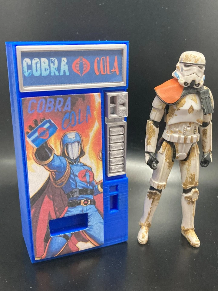 CUSTOM COBRA COLA VENDING MACHINE 3.75" FIGURE GI JOE DIORAMA STAR WARS (K14) - Image 1 of 1