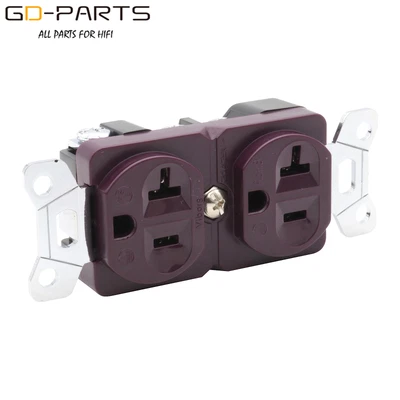 Viborg Rhodium Plated Pure Copper US Mains AC Power Socket Receptacle Outlet 1PC - Image 1 of 4