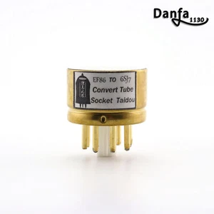 One Gold Plated EF86 [Top] a 6SJ7 [Bottom] Tubo Aspirazione Converti Presa HIFI Fai da Te - Foto 1 di 6