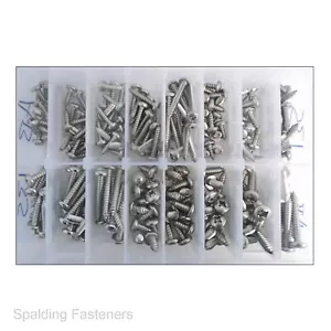 Variedad de tornillos de cabeza de sartén de acero inoxidable A2 Pozi autogolpe - No10 No12 No14 - Imagen 1 de 4