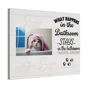 Bathroom wall Art, what happens in the Bathroom stays in the bathroom,funny gift - Picture 1 of 13