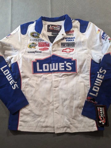 Lowes Racing Jimmie Johnson Jacket Women Medium White Nascar Chase Racing Flawed Cover