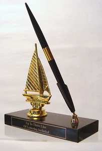 JUEGO DE BOLÍGRAFOS DE METAL BARCO TROFEO VELERO TROFEO TROFEOS PIEZAS SUPERIORES @@ - Imagen 1 de 3