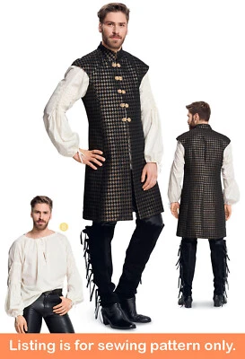 SEWING PATTERN Mens Costume Shirt Tabard Knight Renaissance Medieval Magic 6399 - Image 1 of 3