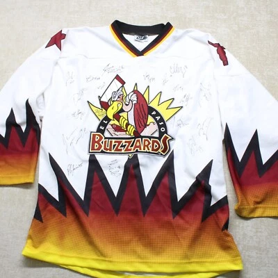 Camiseta para hombre El Paso Buzzards grande de hockey vintage autografiada firmada RARA Foto 1 de 4