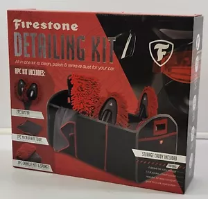 *L) Firestone 8 Piece Car Cleaning Detailing Kit with Storage Caddy - Picture 1 of 12