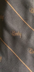 Tandy Logo braune Seidenkrawatte Vintage 3,75" x 57" ~ EUC ~ - Bild 1 von 4