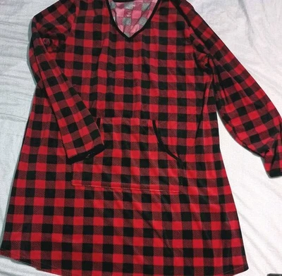 CROFT & BARROW Vestido Manga Larga Henley Bolsillos Talla L Piel Sintética Foto 1 de 4