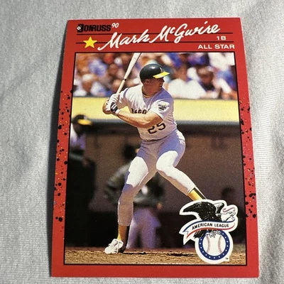 Tarjeta de béisbol 1990 Mark McGwire error #697 All Star Donruss Oakland A's sin punto 1 Foto 1 de 4
