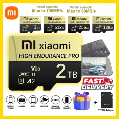 2TB 1TB 512GB Micro SD/TF Card Ultra SD Memory Card Micro SD Card U3 A2 Flash - Image 1 of 4