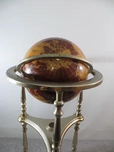 Replogle World Globe W/Brass Stand 3-Leg Pedestal 37” Rotating Vintage.!!! - Picture 1 of 6