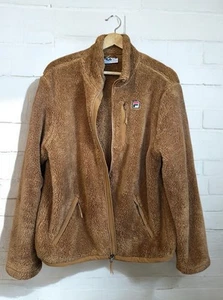 FILA Cozy Sherpa Jacket Teddy Bear Fill Zip Men’s Size Large Brown - Picture 1 of 13