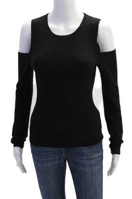 Suéter Michael Kors Collection Mujer Cachemira Hombro Frío Negro Talla S Foto 1 de 4