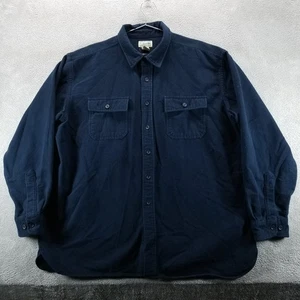 De Colección LL Bean Shacket Para Hombres 2XL Azul Abotonado Franela Pesada Ropa de Trabajo - Imagen 1 de 7