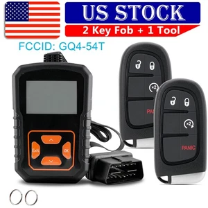 2 For 2013 2014 2015 2016 2017 RAM 1500 2500 START KEY FOB GQ4-54T + PROGRAMMER - Picture 1 of 9