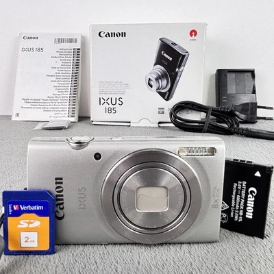 Canon IXUS 185 20 MP 8x Optical Zoom Digital Compact Camera Boxed Set Y2k - Bild 1 von 4