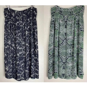 Maxi gonna reversibile Cabi verde navy panna taglia S - Foto 1 di 4