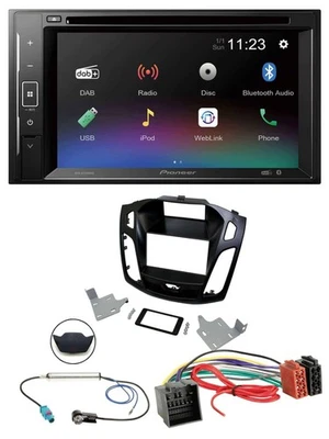 Pioneer Bluetooth MP3 USB 2DIN DAB DVD Autoradio für Ford Focus ab 2018 schwarz - Bild 1 von 4