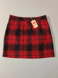 Neu mit Etikett Entro karierter Minirock Damen Gr. L rot blau Flanell gefüttert seitlicher Reißverschluss  - Bild 1 von 8