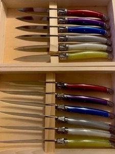 2 Sets of Colourful Laguiole Knives - Picture 1 of 8