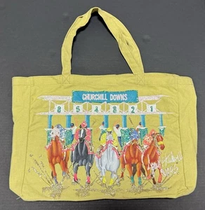 Borsa tote vintage Joan Studwell Churchill Downs corse di cavalli Kentucky Derby arte così com'è - Foto 1 di 9