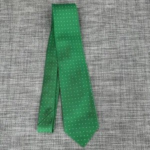 Vintage Polo Ralph Lauren 100% Silk Neck Tie Green Polka Dots Italy - Picture 1 of 7
