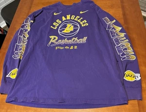 LA Lakers Nike Loose Fit Courtside Retro Elevated NBA Long Sleeve Shirt Large - Picture 1 of 5