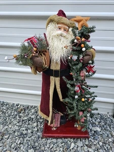 Vintage Weihnachtsmann Statue & Christbaumschmuck 34" hoch Deko - Bild 1 von 11