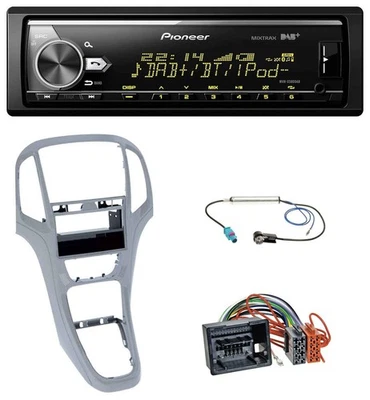 Pioneer Bluetooth USB DAB MP3 Autoradio für Opel Astra J ab 2009 Platin silber - Bild 1 von 4