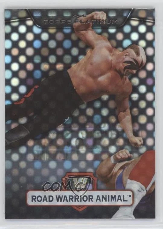 2010 Topps Platinum WWE X-Fractor ( Pictured) Road Warrior Animal Hawk #19 - Image 1 of 2