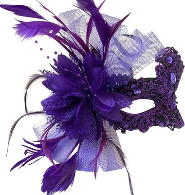 Sexy Mascarada de Encaje Máscara de Plumas Burlesque Mardi Gras Cumpleaños Fiesta de Halloween Foto 1 de 4