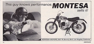 1965 MONTESSA MOTORRAD ~ ORIGINAL KLEINGEDRUCKTE ANZEIGE - Bild 1 von 1