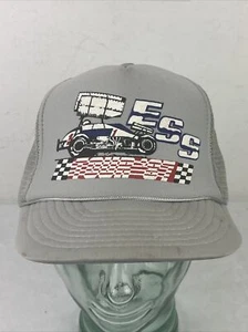 VTG 1987 Grey Mesh Trucker Hat - ESS Super Sprint Car Racing Tour - Snapback Cap - Picture 1 of 15